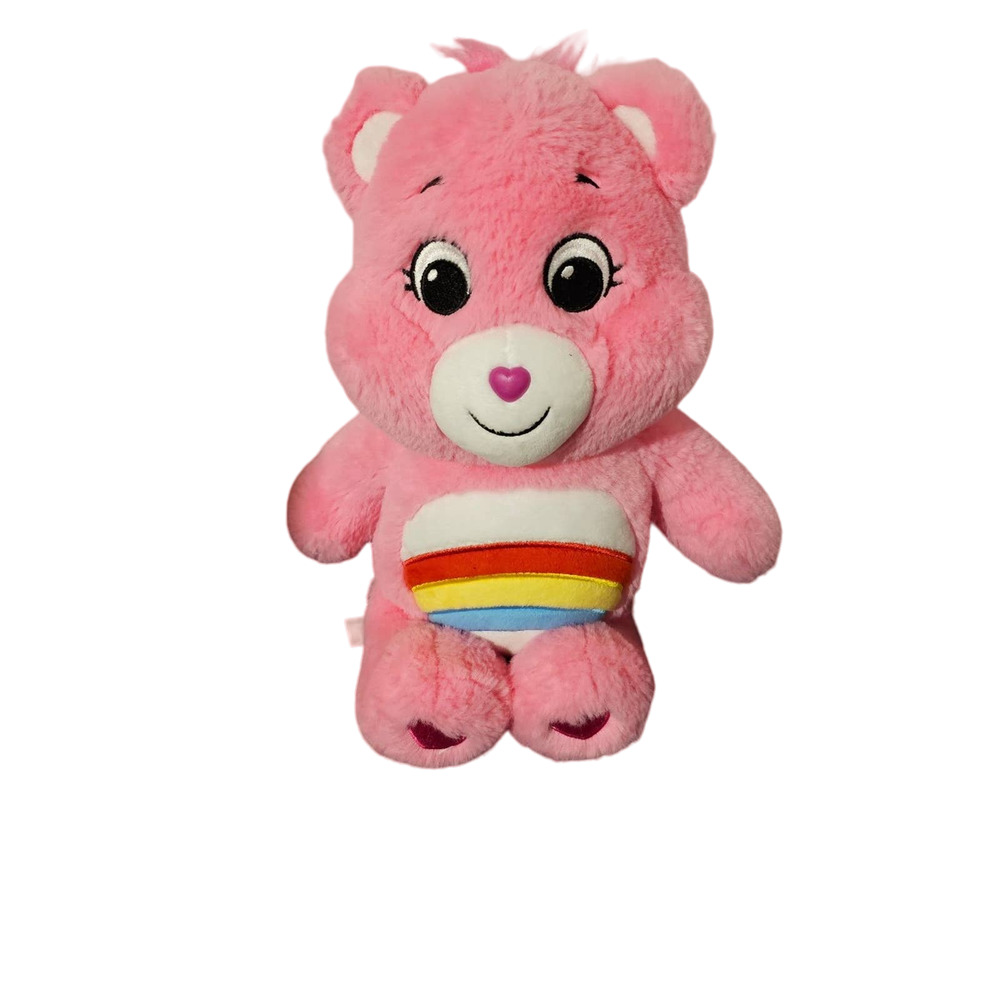 Care Bears Unlock the Magic Pink Rainbow Cheer Bear 13”Stuffed Animal Plush   B